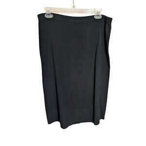 XL Black Straight Skirt - Ribbed Knit Rayon Stretch - Grace Dane Lewis